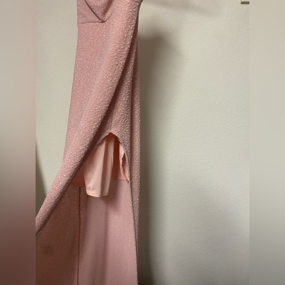Beautiful Light Pink Shimmer Formal Dress - Picture 2 of 4